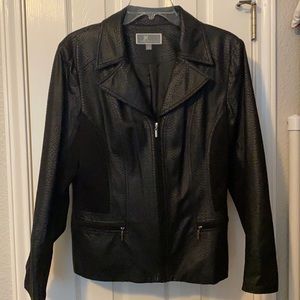 JM Black Faux Snakeskin/Spandex Jacket Sz 12
